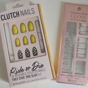Clutch Nails Press On Stiletto Kit + Dashing Diva Nail Strips